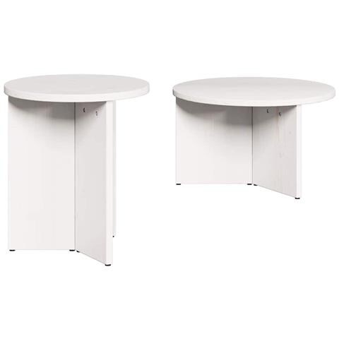 Tavolino da salotto 2 pcs Bianco 49 x 49 x 28 cm - Foto 1