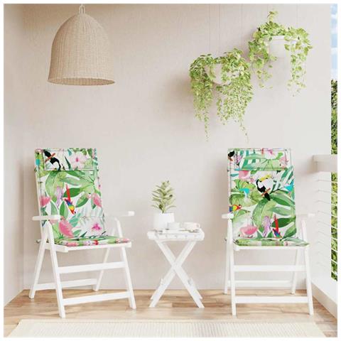 Cuscini per Sedia Schienale Alto 2pz Multicolore Tessuto Oxford - Foto 2