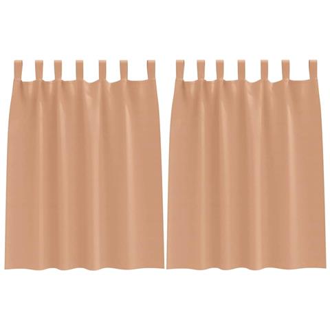 Tende con tende 2 pcs Marrone chiaro 140x140cm Poliestere - Foto 1