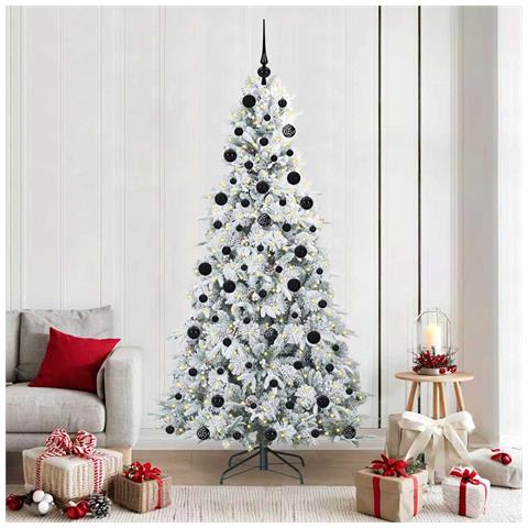 Albero di Natale Artificiale con Rami Pieghevoli Bianco 210 cm - Foto 2