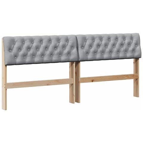 Testiera imbottita Grigio chiaro 180 cm Pino massello - Foto 1