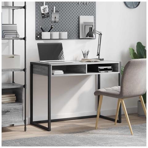 Scrivania Grigio Sonoma 100 x 50 x 75 cm Legno multistrato - Foto 2