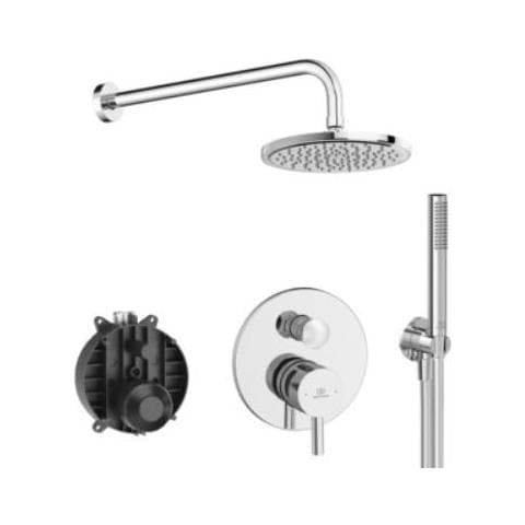 Ceraline Bd192 Kit Doccia Completo Cromo. Saliscendi Con Doccetta Doccia E Soffioni Duplex In Ottone - Cromo Da Ordinare - Foto 1