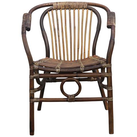 Poltrona in rattan naturale fatta a mano, soggiorno, design rustico, antico - Foto 5