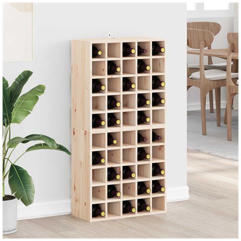 Portabottiglie 2 pcs Naturale 56 x 25 x 56 cm Pino massello - Foto 2