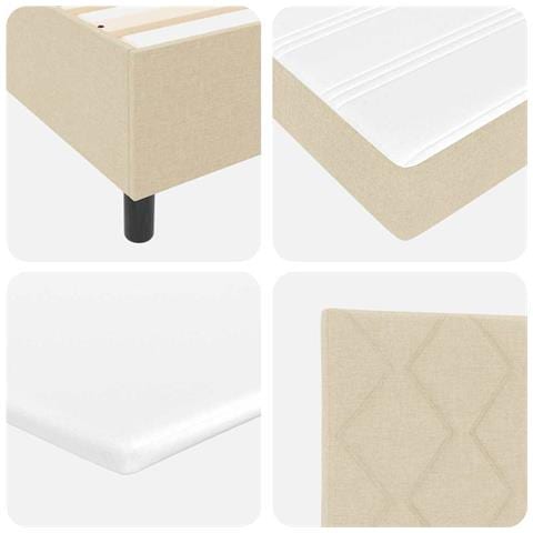 Letto a molle con materasso Crema 160 x 200 cm Tessuto - Foto 9