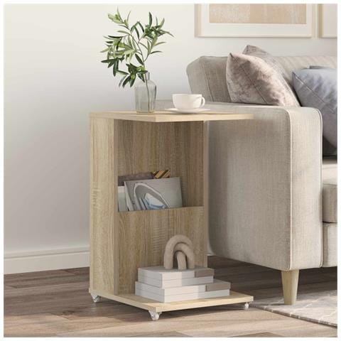 Tavolo laterale Rovere Sonoma 40 x 35 x 60 cm Legno multistrato - Foto 2