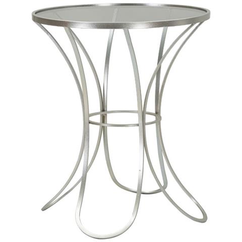 Tavolino Trixy Ø 56 Cm In Ferro E Vetro Argento - Foto 1