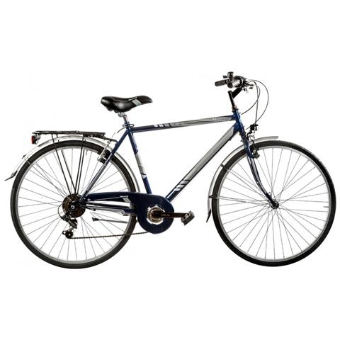 Bici Da Uomo City Bike Bicicletta Misura 28 Linea Moving Cambio 6v Mov28u6v Completa Di Accessori E Luci A Led - 57 Blu Scuro - Foto 1