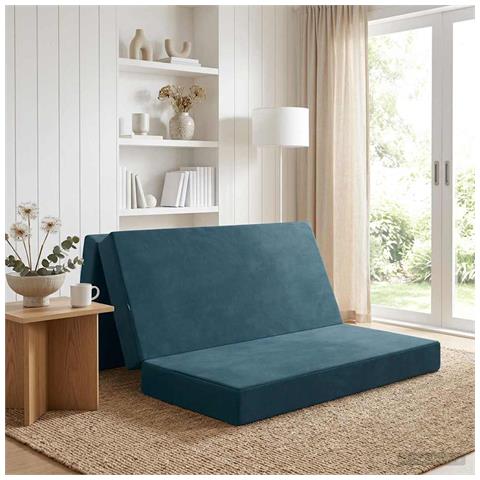 Divano Letto Pieghevole 140 x 67 x 45 cm Blu - Foto 2