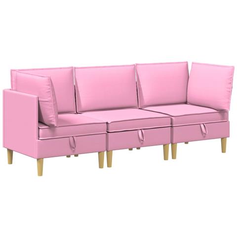 Set di divani modulari con spazio di archiviazione 3 pcs Rosa - Foto 1