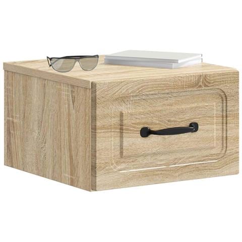 Mobiletto da notte a muro 2 pcs Rovere Sonoma 34,5 x 33 x 20 cm - Foto 2