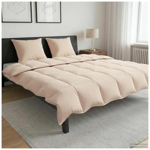Piumone Completo Annuale Beige 240 x 260 cm 100% Kapok Naturale - Foto 2