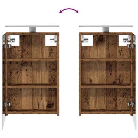 Set di Armadi da Bagno 4 pcs Legno antico 40 x 10,5 x 60,5 cm - Foto 9