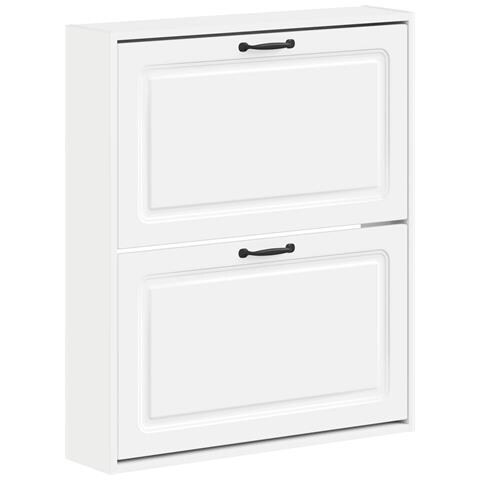 Mobiletto per Scarpe da Muro UTRECHT 71 x 17 x 86 cm Bianco - Foto 1