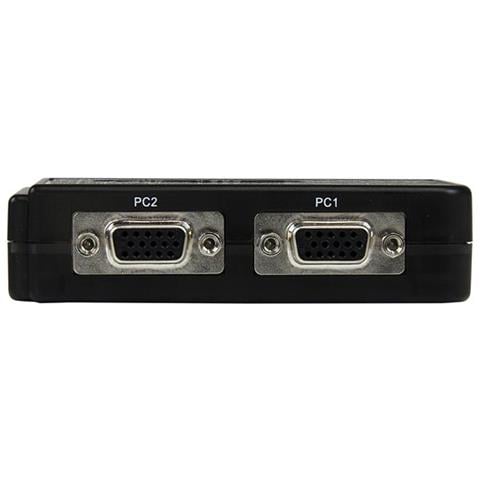 Switch KVM a 2 porte VGA USB con audio e cavi - Commutatore VGA USB a doppia porta - Colore Nero - Foto 2