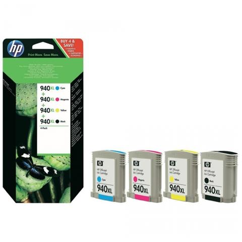 C2N93aE Cartuccia Ink Originale 940XL a Colori per HP Officejet Pro 8500 Series Capacità 6400 Pagine Confezione 4 pezzi - Foto 1