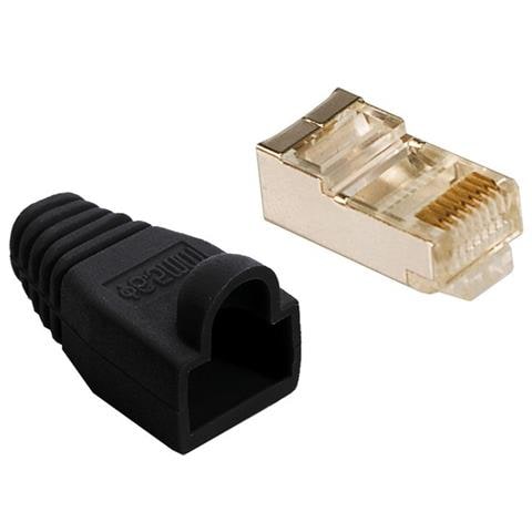 IWP-CAT5ES-BK - Plug Copriconnettore Cat. 5E RJ45 Cavo Schermato 100pz Nero - Foto 1