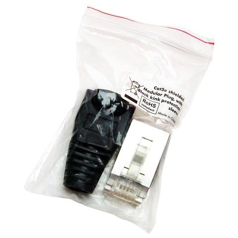 IWP-CAT5ES-BK - Plug Copriconnettore Cat. 5E RJ45 Cavo Schermato 100pz Nero - Foto 2