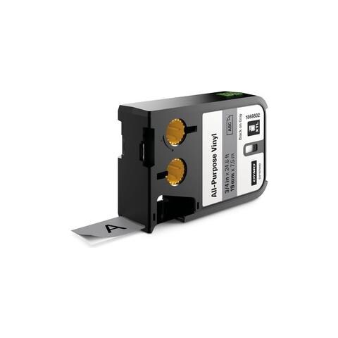 Nastro in Vinile per Etichettatrice Formato 19 mm x 7 m Nero su Grigio - Foto 2