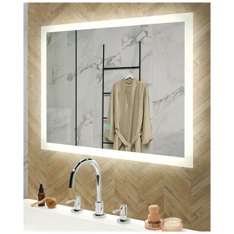 Specchio A Parete A Led 60 X 80 Cm Argento Adour - Foto 18