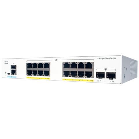 Switch Catalyst C1000-16T-2G-L 16 Porte Gigabit Ethernet 10 / 100 / 100 Mbps RJ45 con 2 Porte SFP Managed - Foto 3