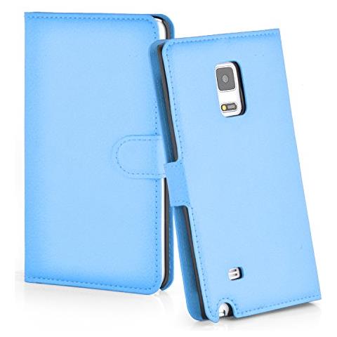 Custodia Compatibile Con Samsung Galaxy Note Edge In Pastello Blu - Coperchio Protettiva Con Chiusura Magnetica, Funzione Stand E Tasca Per Le Carte - Foto 7