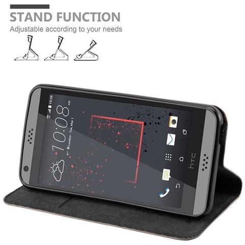 Custodia Compatibile Con Htc Desire 530 / 630 In Bruno Caffè - Coperchio Protettiva Con Chiusura Magnetica, Funzione Stand E Tasca Per Le Carte - Foto 5