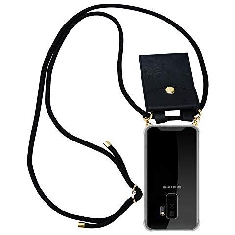 Cadorabo Catena Di Telefoni Cellulari Compatibile Con Samsung Galaxy S9 Plus In Nero - Coperchio Protettivo In Silicone Con Anelli D'oro, Cinturino In Corda E Custodia Staccabile - Foto 1
