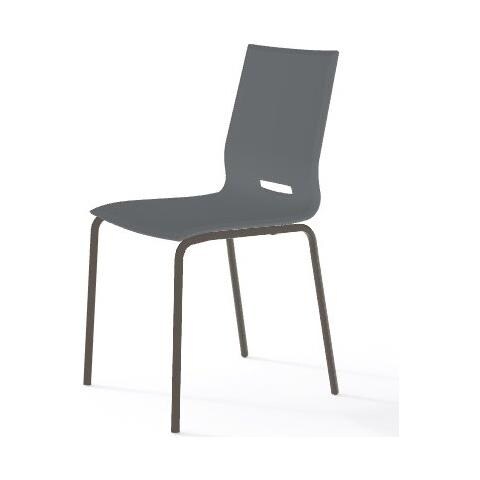 Totò Piccinni Sedia BLOOM In Polipropilene Fibra Di Vetro – Impilabile, Per Esterno, Colore Antracite, Misure 51x44x79 Cm