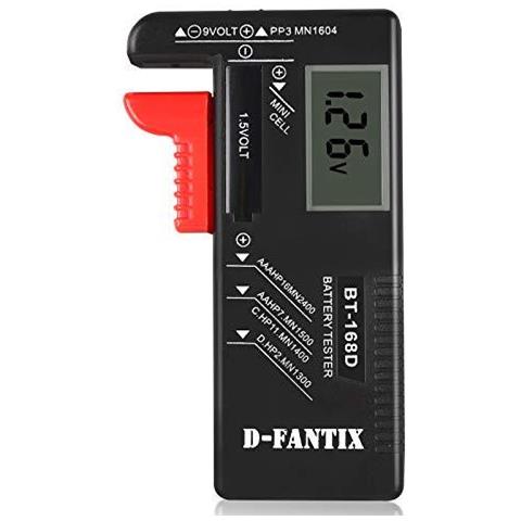 Checker Tester Volt Per Aa Aaa C D 9v 1.5v Batterie A Bottone Nero Bt-168d - Foto 1