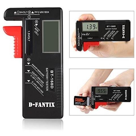 Checker Tester Volt Per Aa Aaa C D 9v 1.5v Batterie A Bottone Nero Bt-168d - Foto 4