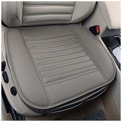 Pelle Confortevole E Traspirante Four Seasons Generale Pu Sedile Carbone Di Bamb Traspirante Interno Di Automobile Cuscino Stuoia Del Rilievo Per I Rifornimenti Ufficio Presidenza Auto Car (grigio Confezione Da 1) - Foto 1