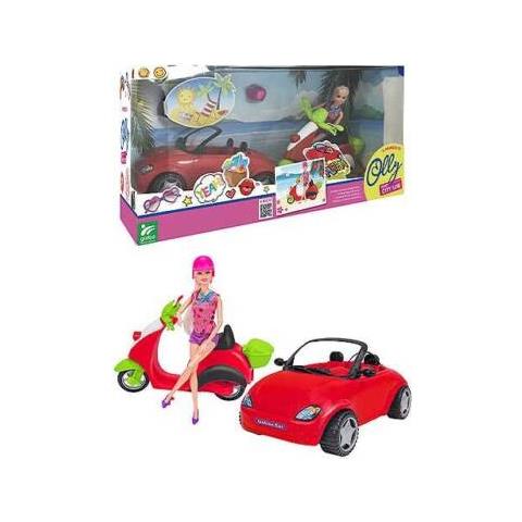 Bambola Con Auto E Scooter - Foto 1
