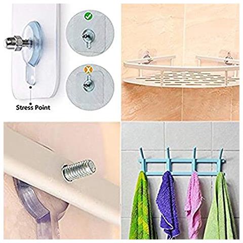 Viti Autoadesive Per Montaggio A Parete Confezione Da 8 Transparent 12 Mm - Foto 2