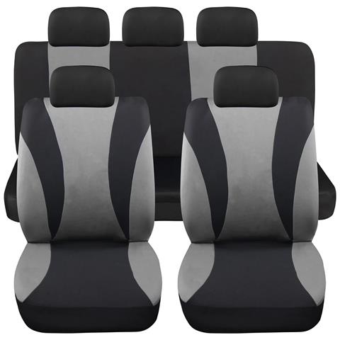 Coprisedili Auto Universali Modello Ls06, Set Anteriori E Posteriori, Tessuto Poliestere, Colore Grigio - Foto 1