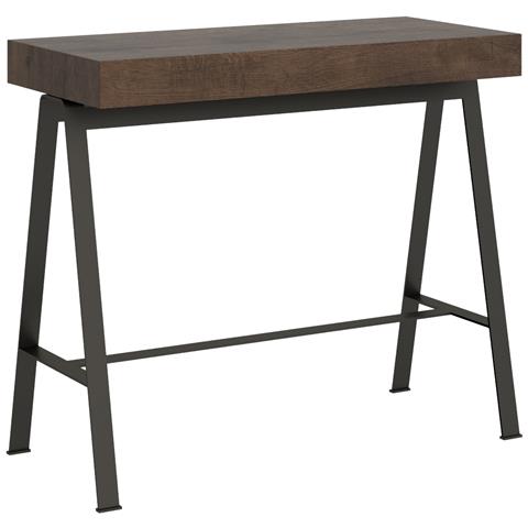Consolle Allungabile 90x40/196 Cm Banco Small Telaio Antracite - Noce - Foto 5