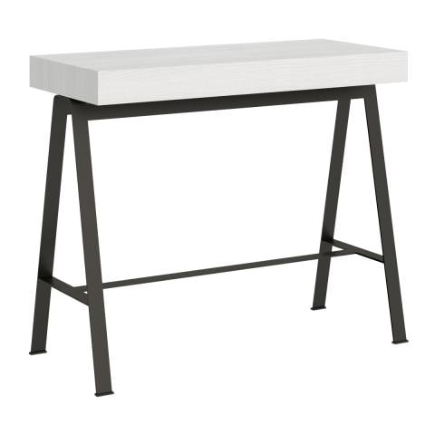 Consolle Allungabile 90x40/196 Cm Banco Small Telaio Antracite - Noce - Foto 1