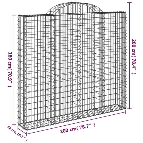 Cesto Gabbione Ad Arco 200x50x180/200 Cm Ferro Zincato - Foto 4