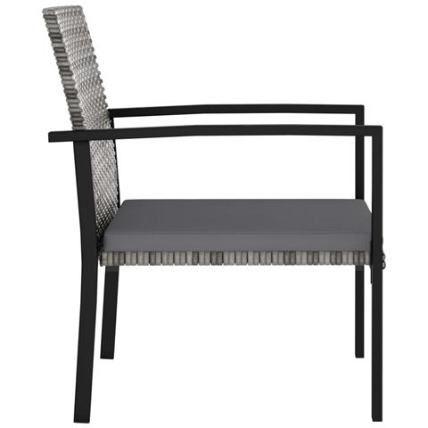 Sedie Da Pranzo Per Giardino 2 Pz In Polyrattan Grigio - Foto 3