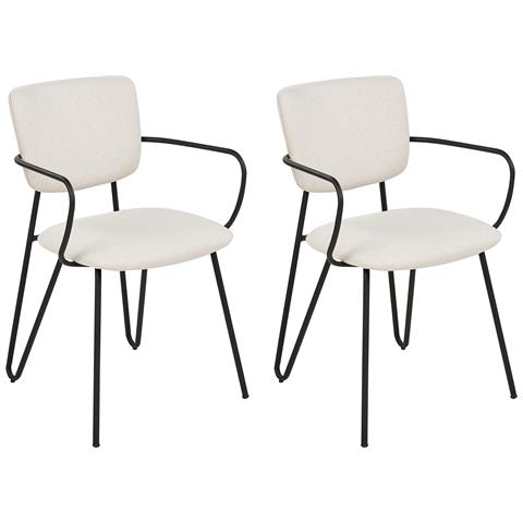 Set Di 2 Sedie Da Pranzo Bianco Crema Elko - Foto 2