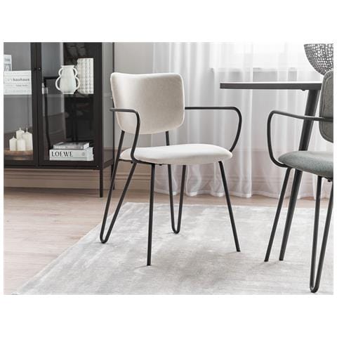 Set Di 2 Sedie Da Pranzo Bianco Crema Elko - Foto 1