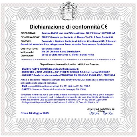 Centrale Diana Antifurto 2 Zone Batteria 12 V 7 Ah Per Impianto Di Allarme Filo. 4 Chiavi Tag. 2 Meccaniche Gestisce S - Foto 4