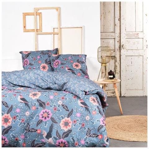 Completo Letto - 240 X 260 Cm - Cotone Con Stampa Floreale - Foto 1