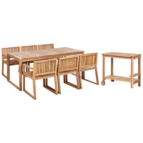 Set Da Pranzo Legno Massiccio Legno Chiaro Sassari Ii - Foto 2