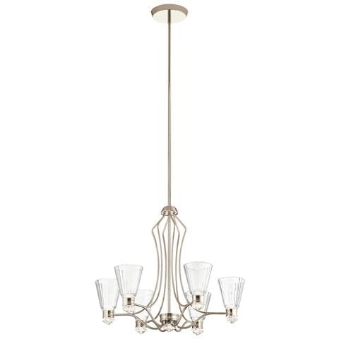 Lampadario Classico Kayva Acciaio Nichel Lucido Vetro Led 36w 3000k 2375lm - Foto 1