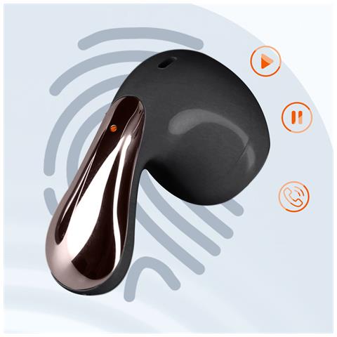 Auricolari Bluetooth In-ear Con Design A Goccia E Custodia, Nero - Foto 2