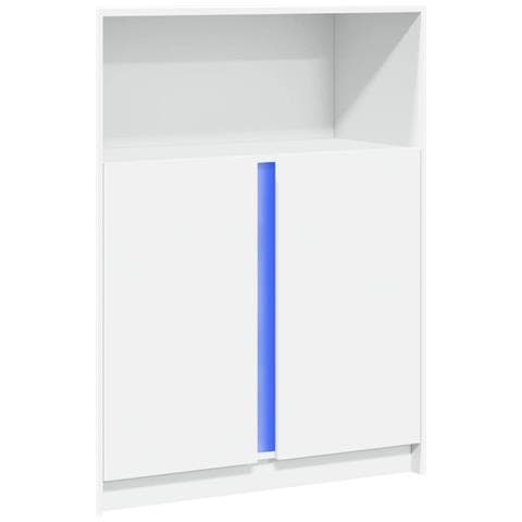 Credenza Con Led Bianca 77x34x100 Cm In Legno Multistrato - Foto 3