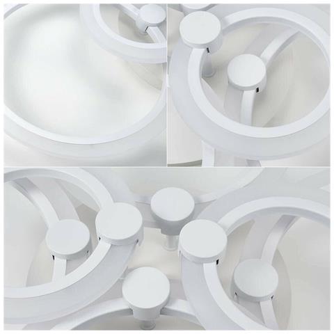 Plafoniera Lampadario Led 6 Anelli Cerchi 51 Watt Luce Bianca 6500k - Foto 3