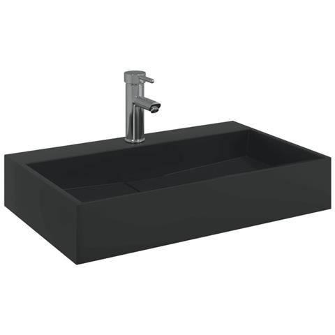 Lavandino 60x38x11 Cm Blocco In Marmo /minerale Nero Opaco - Foto 3